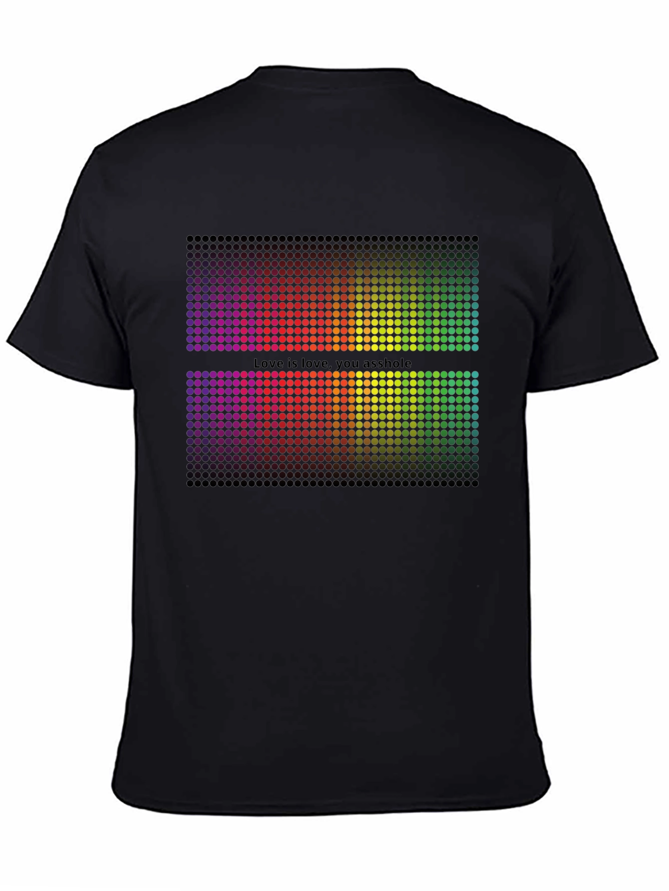 Rainbow Pixel Graphic Black T-Shirt