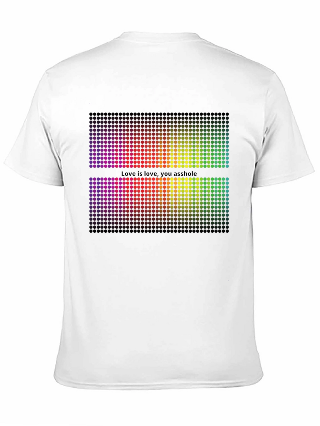 Rainbow Pixel Graphic Black T-Shirt