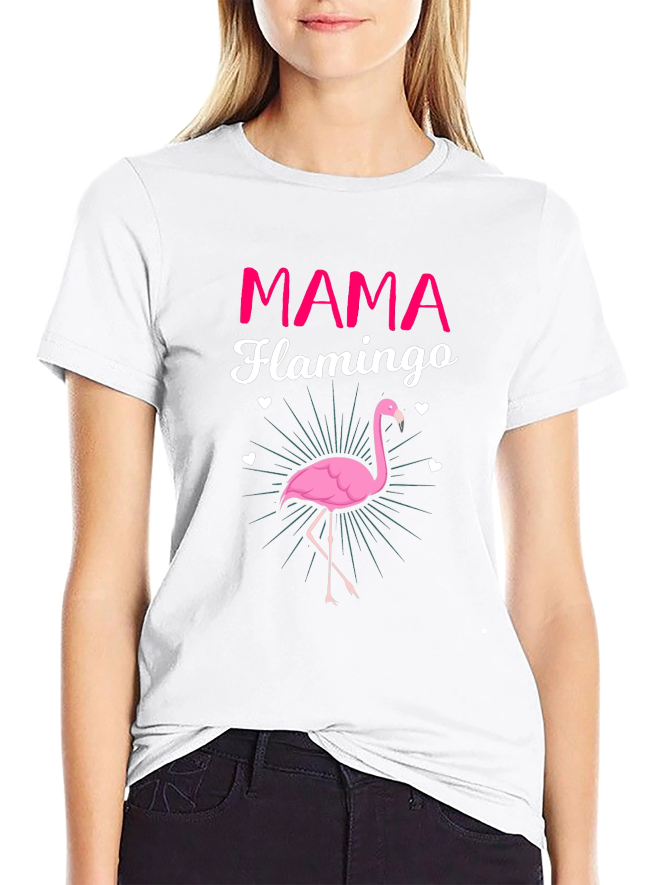 Mama Flamingo Graphic Tee - Womens Fun T-Shirt