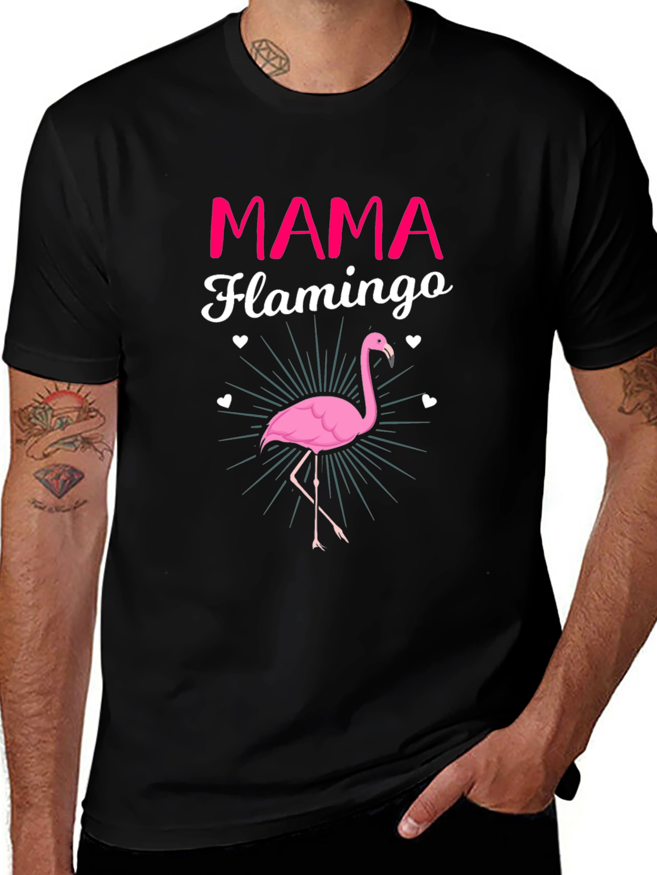 Mama Flamingo Graphic Tee - Womens Fun T-Shirt
