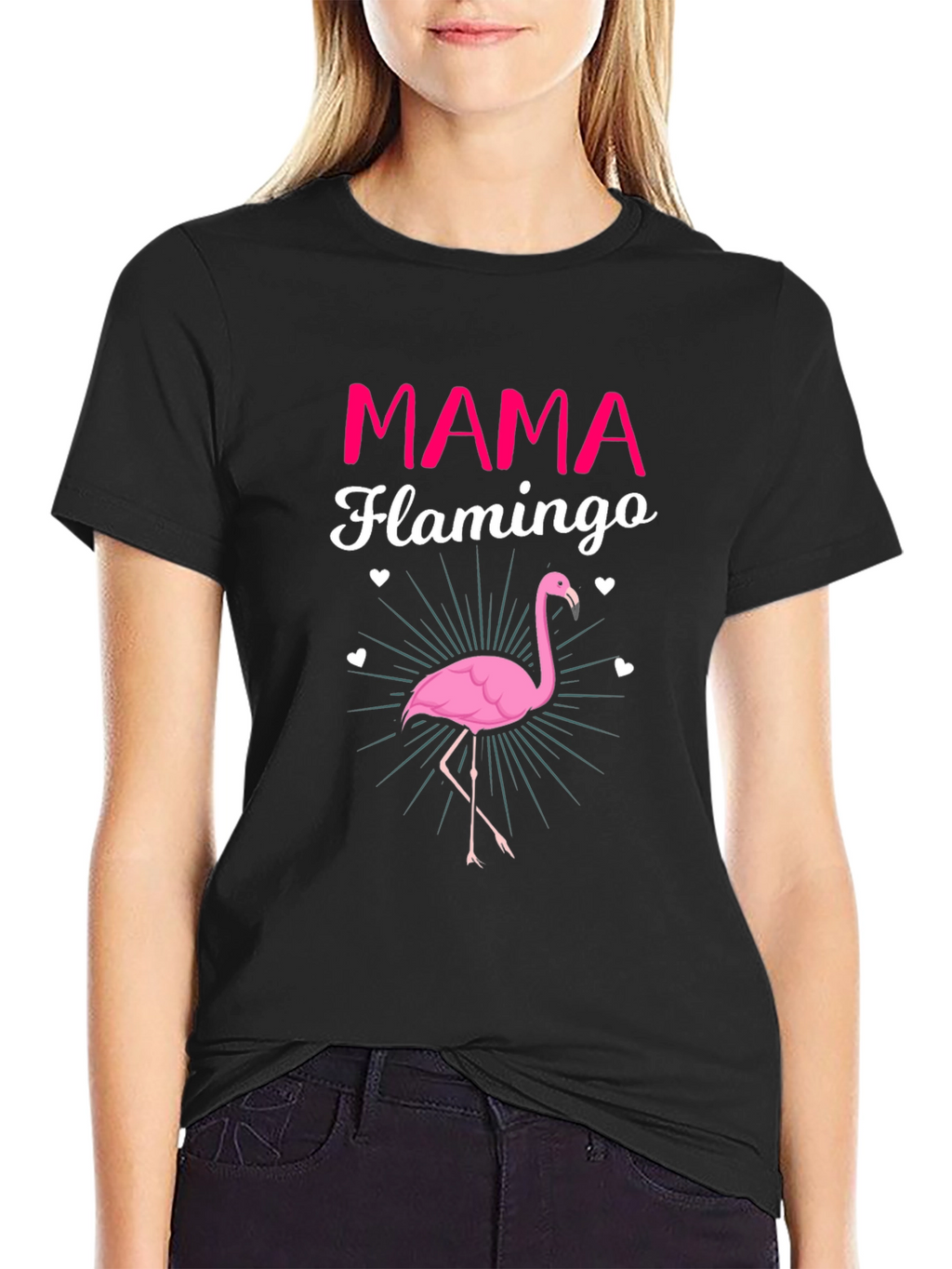 Mama Flamingo Graphic Tee - Womens Fun T-Shirt