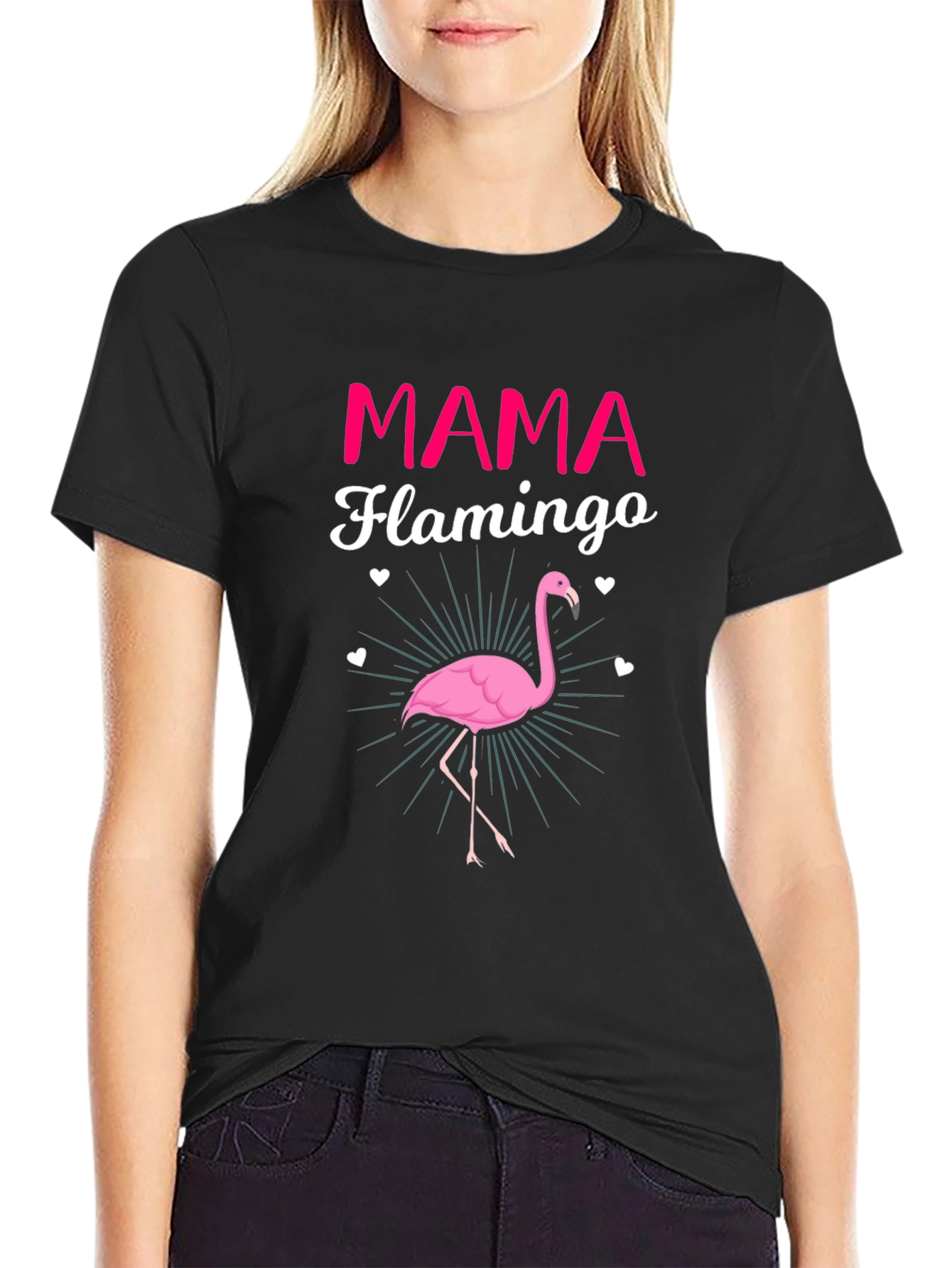 Mama Flamingo Graphic Tee - Womens Fun T-Shirt