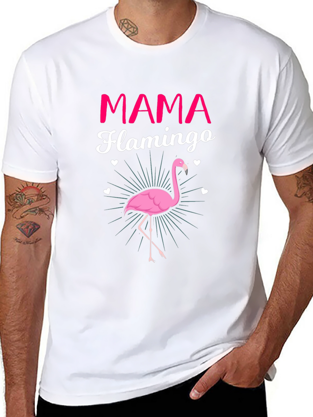 Mama Flamingo Graphic Tee - Womens Fun T-Shirt