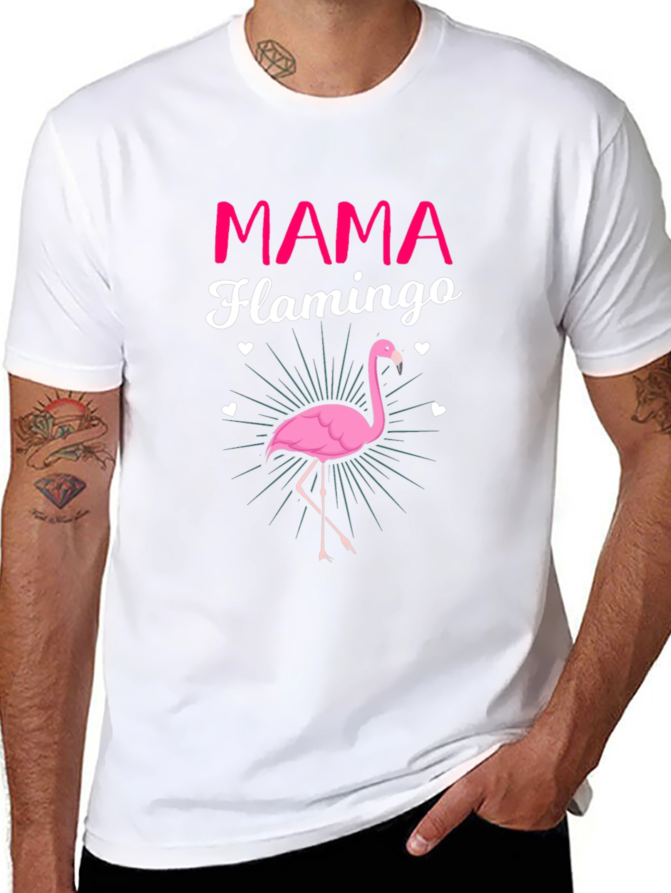 Mama Flamingo Graphic Tee - Womens Fun T-Shirt