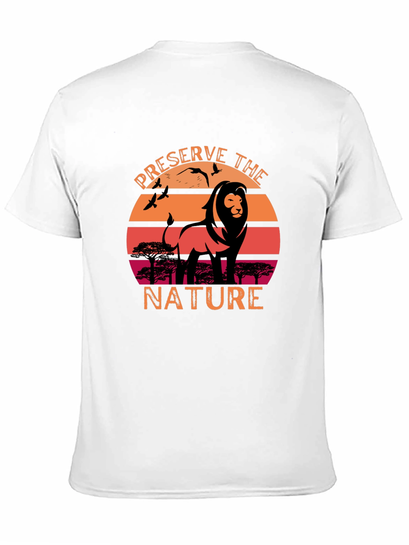 Preserve Nature Lion Sunset Graphic T-Shirt