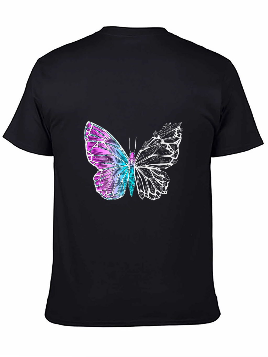 Butterfly Graphic Tee - Black Cotton Blend