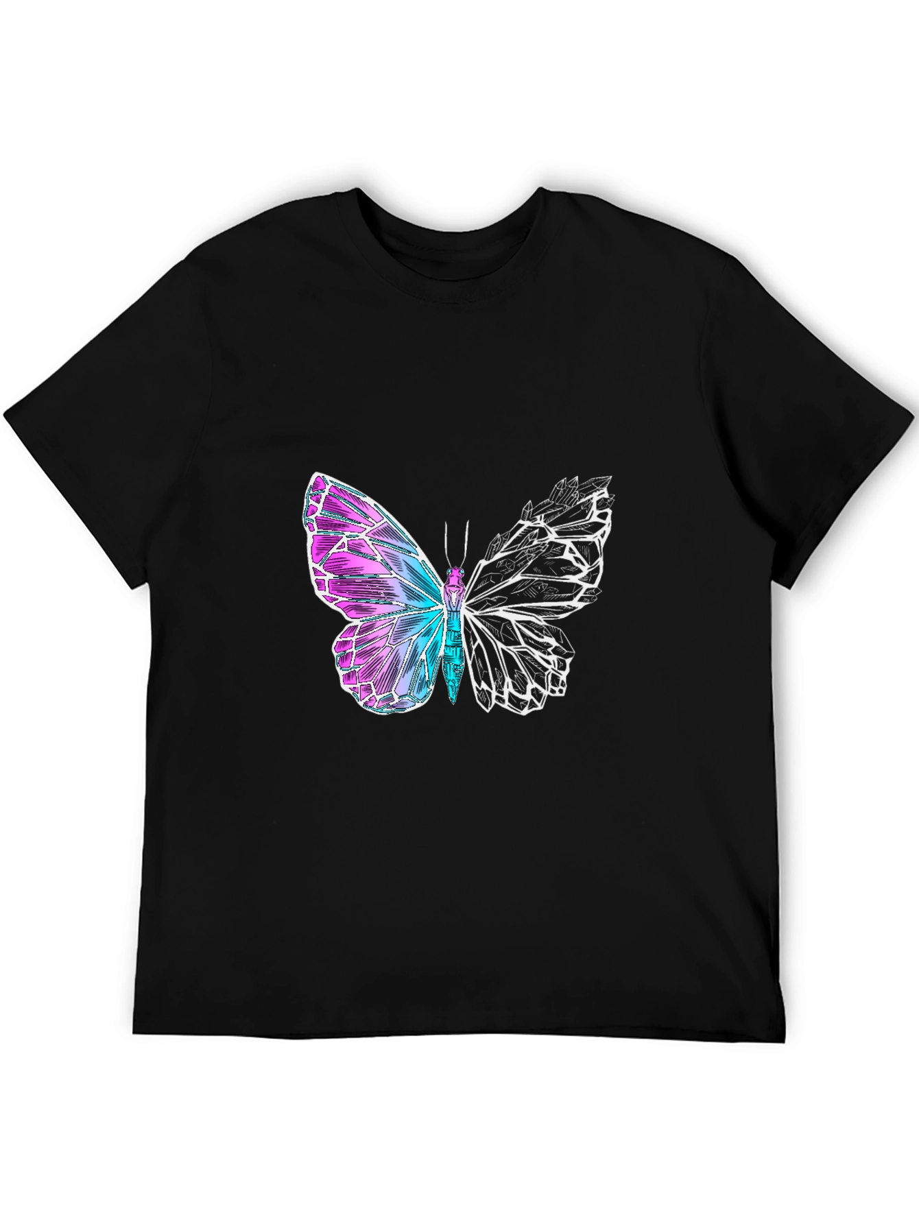 Butterfly Graphic Tee - Black Cotton Blend