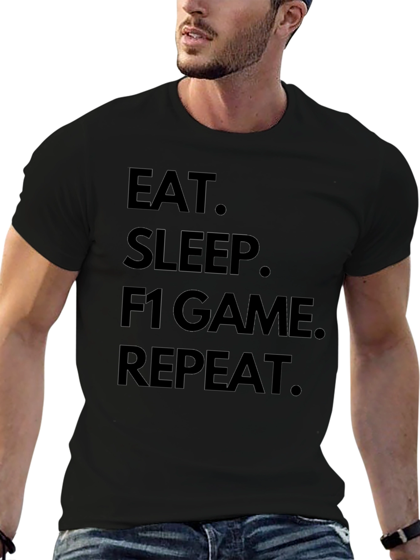 Eat Sleep F1 Game Repeat Black T-Shirt