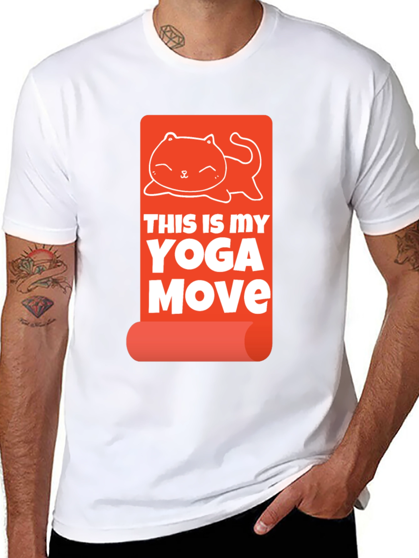 Yoga Cat Graphic Tee - This Is My Yoga Move