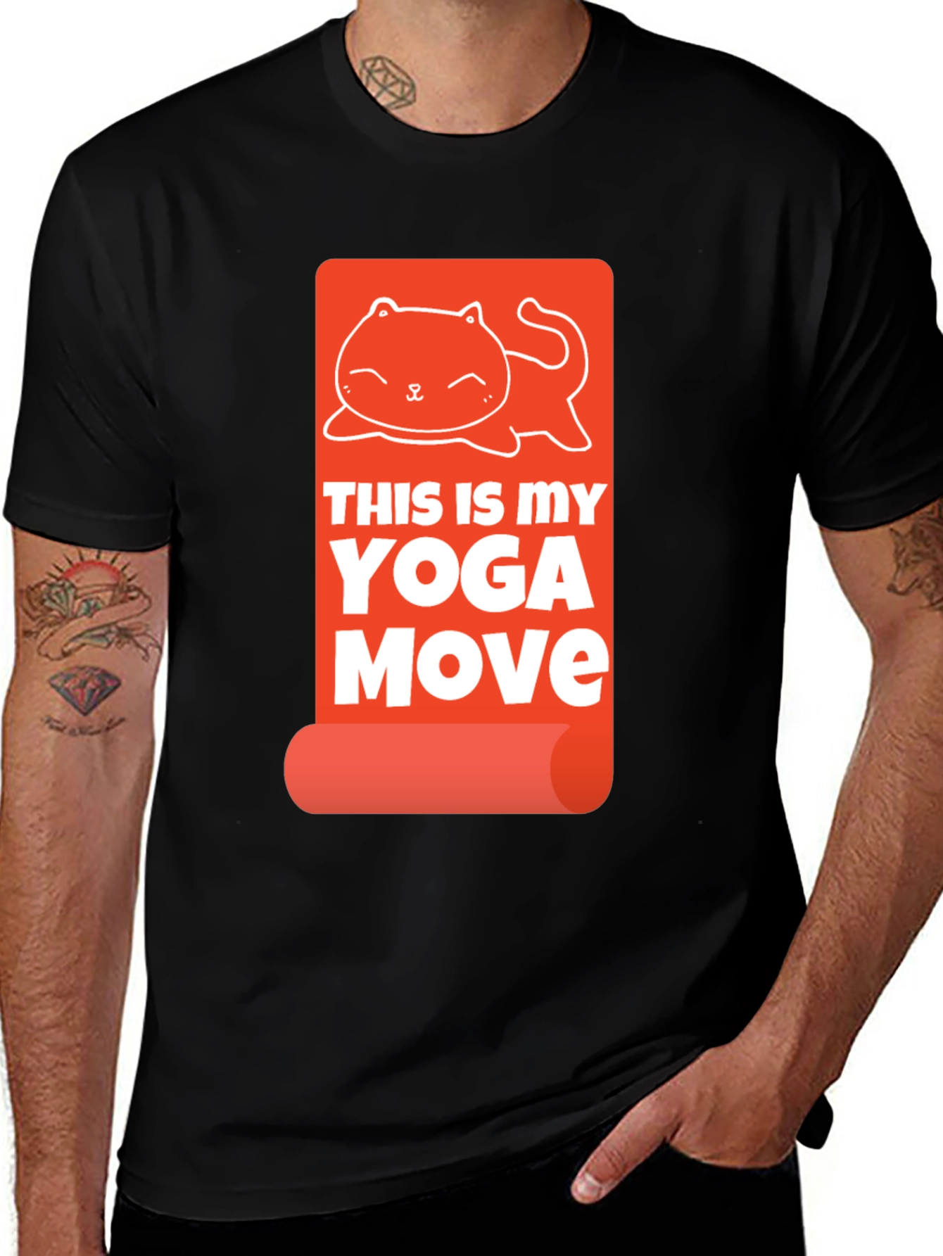 Yoga Cat Graphic Tee - This Is My Yoga Move