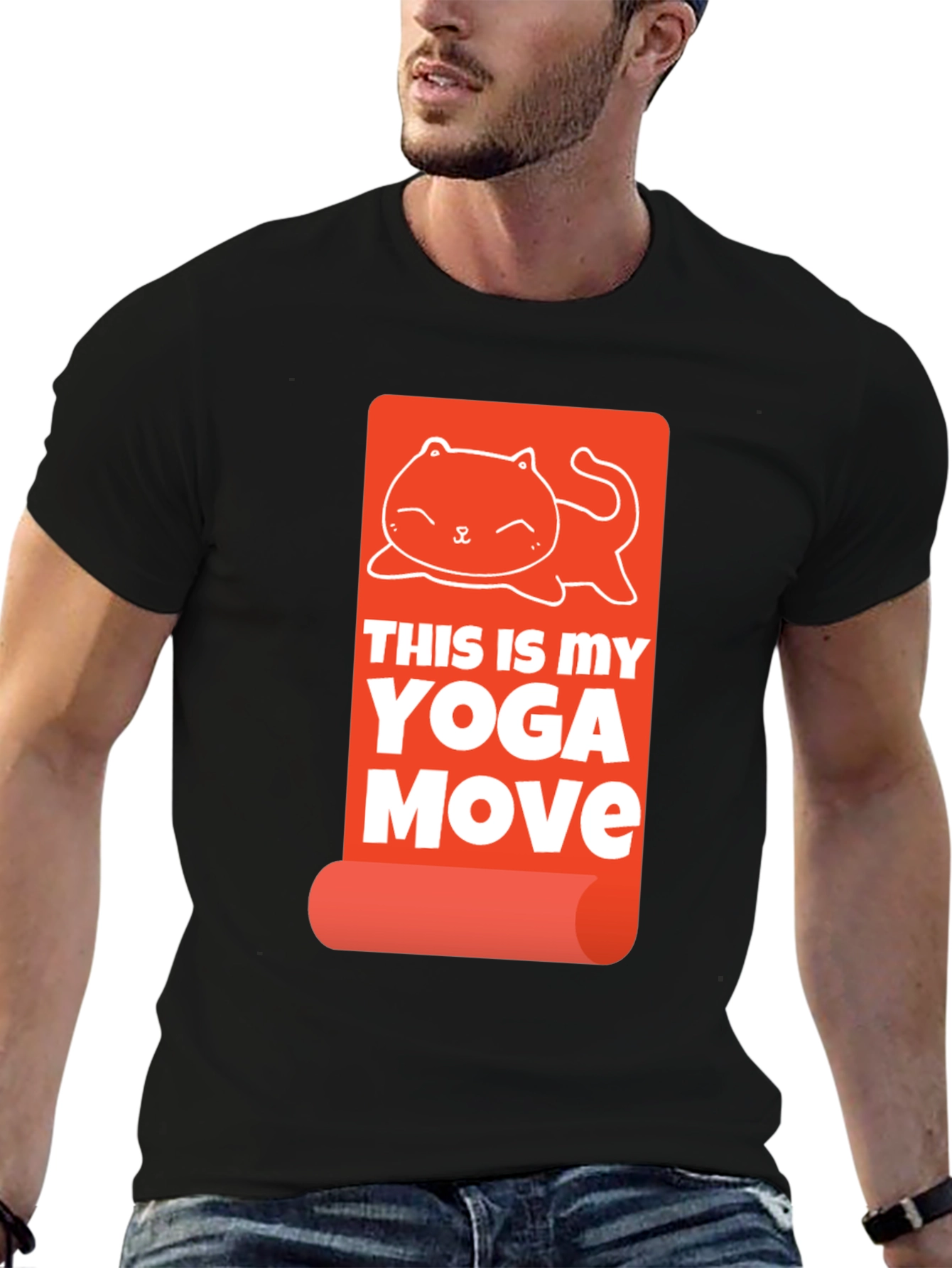 Yoga Cat Graphic Tee - This Is My Yoga Move
