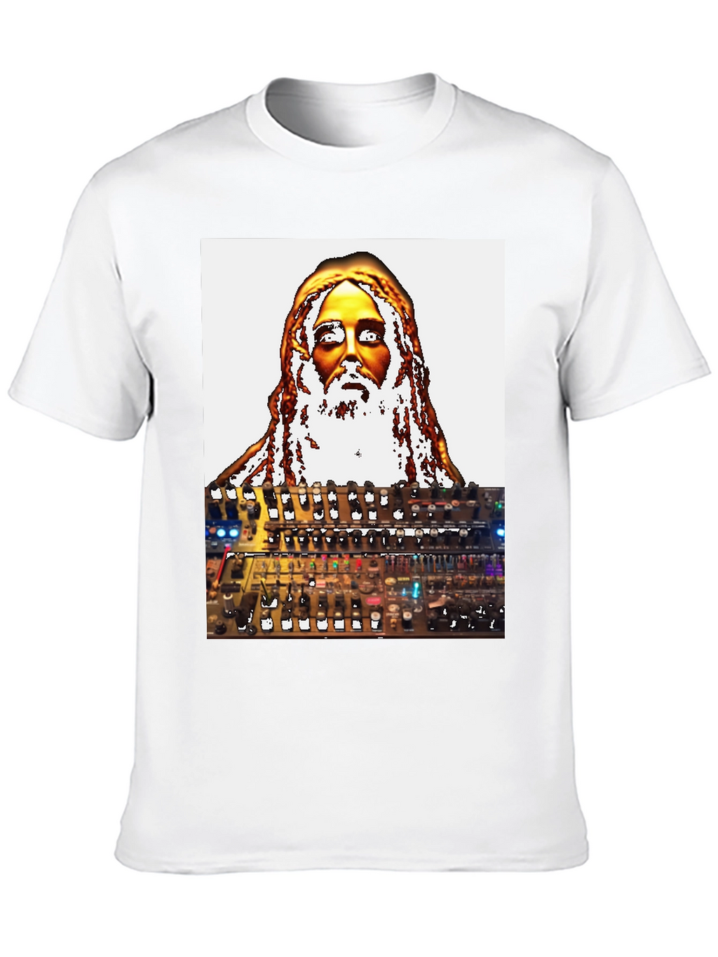 Unique Graphic T-Shirt - Jesus Synth Music Lover