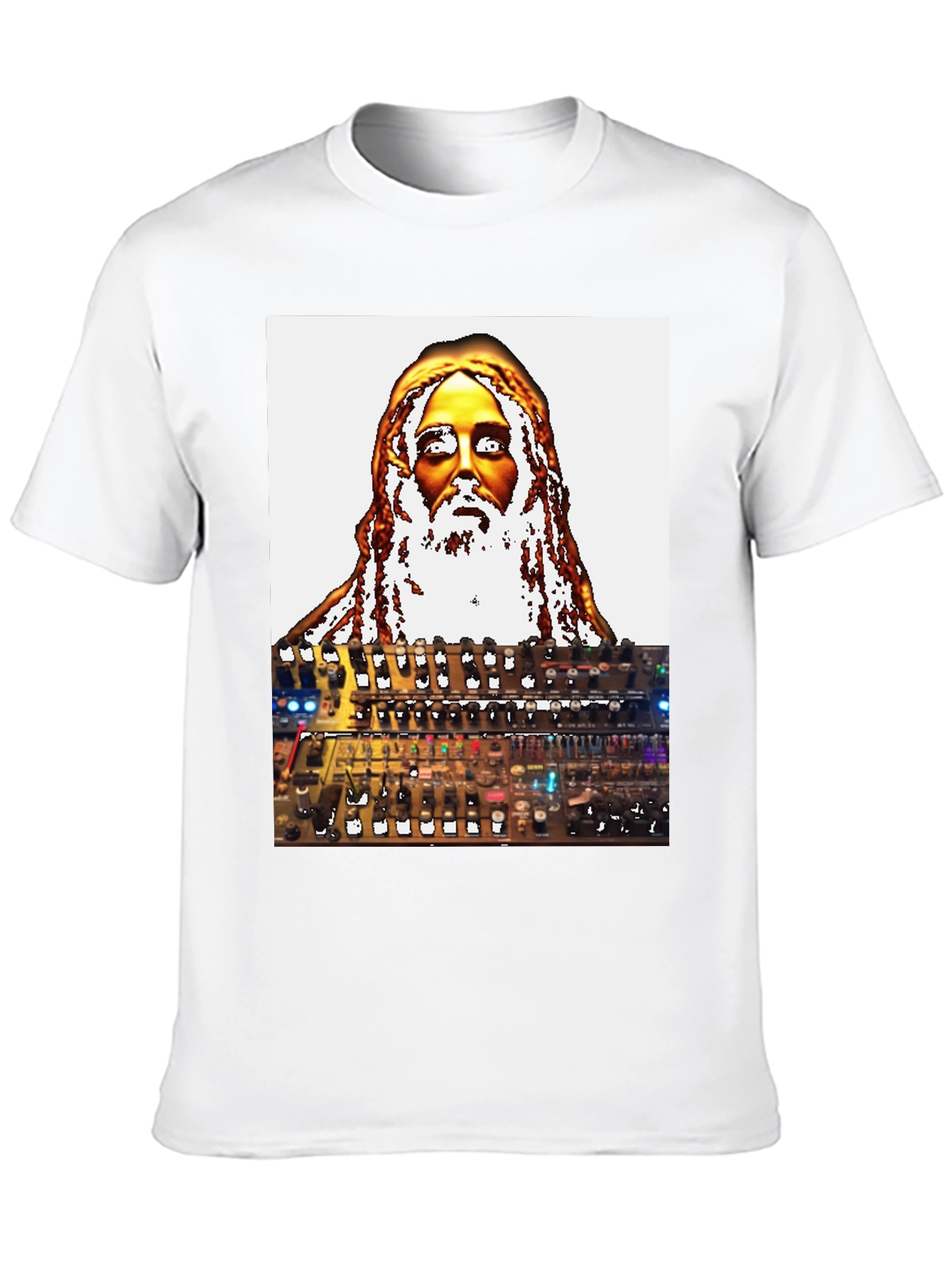 Unique Graphic T-Shirt - Jesus Synth Music Lover
