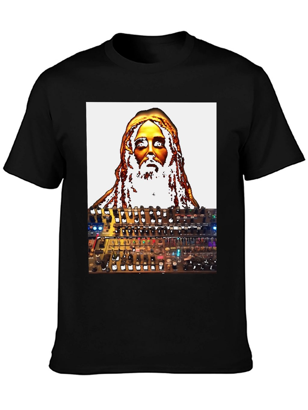 Unique Graphic T-Shirt - Jesus Synth Music Lover