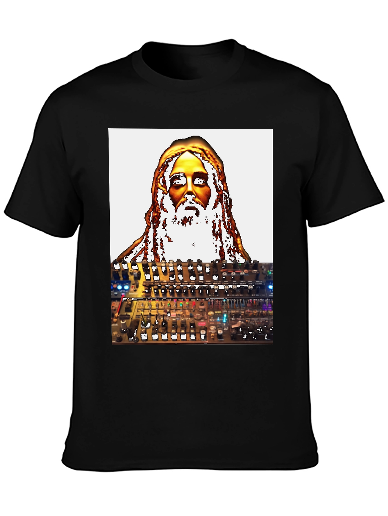 Unique Graphic T-Shirt - Jesus Synth Music Lover