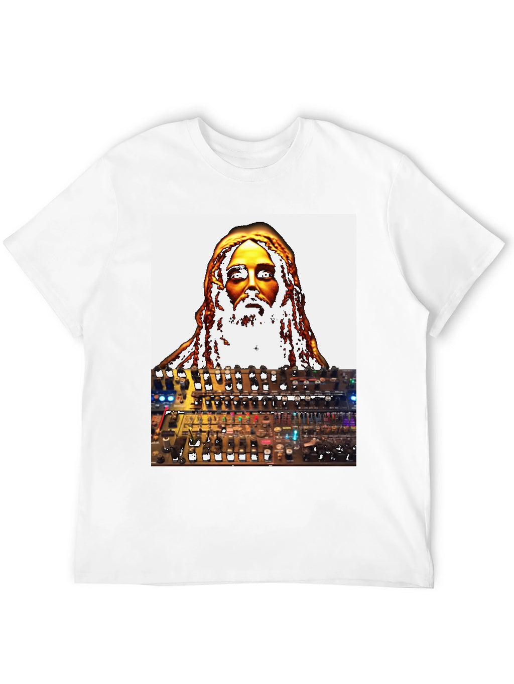 Unique Graphic T-Shirt - Jesus Synth Music Lover