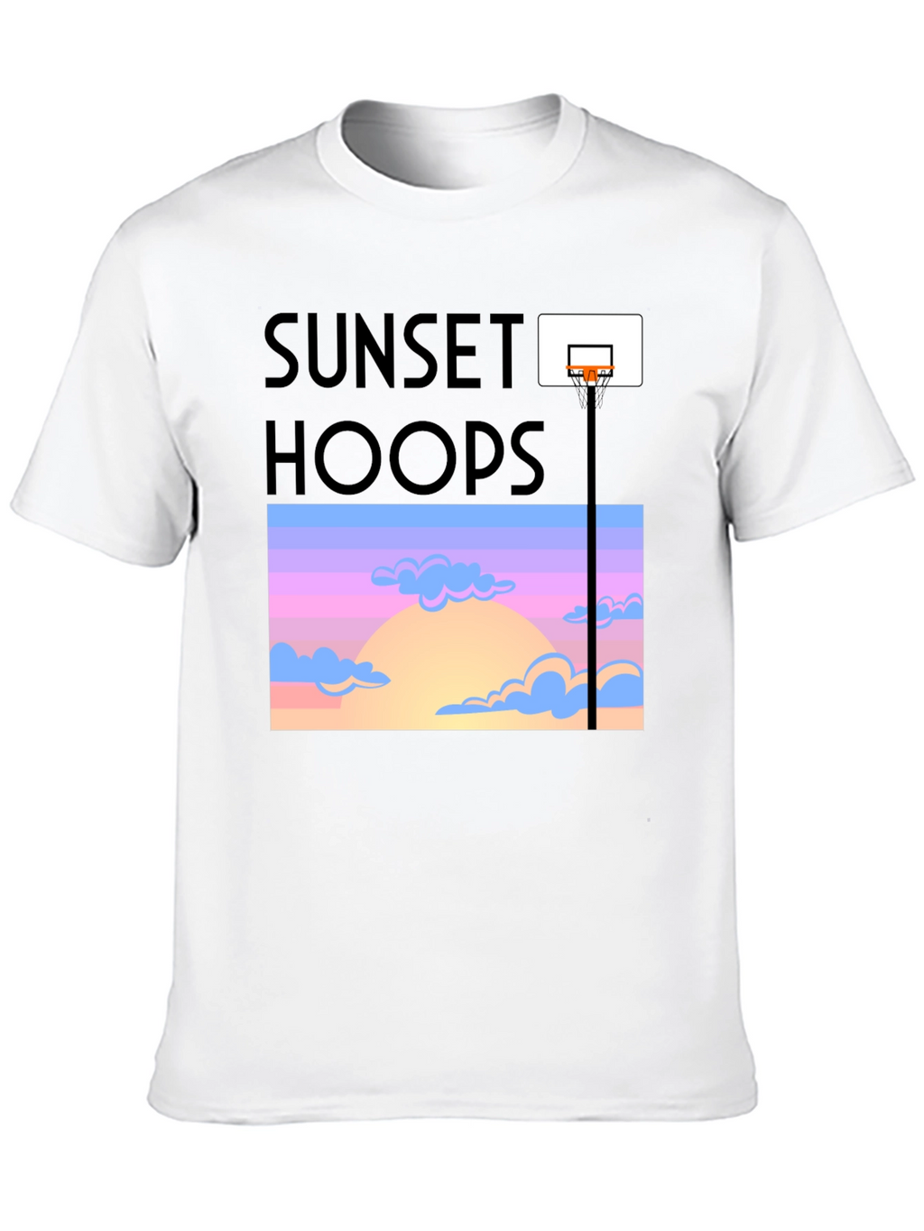 Sunset Hoops Graphic Tee - Trendy Basketball T-Shirt