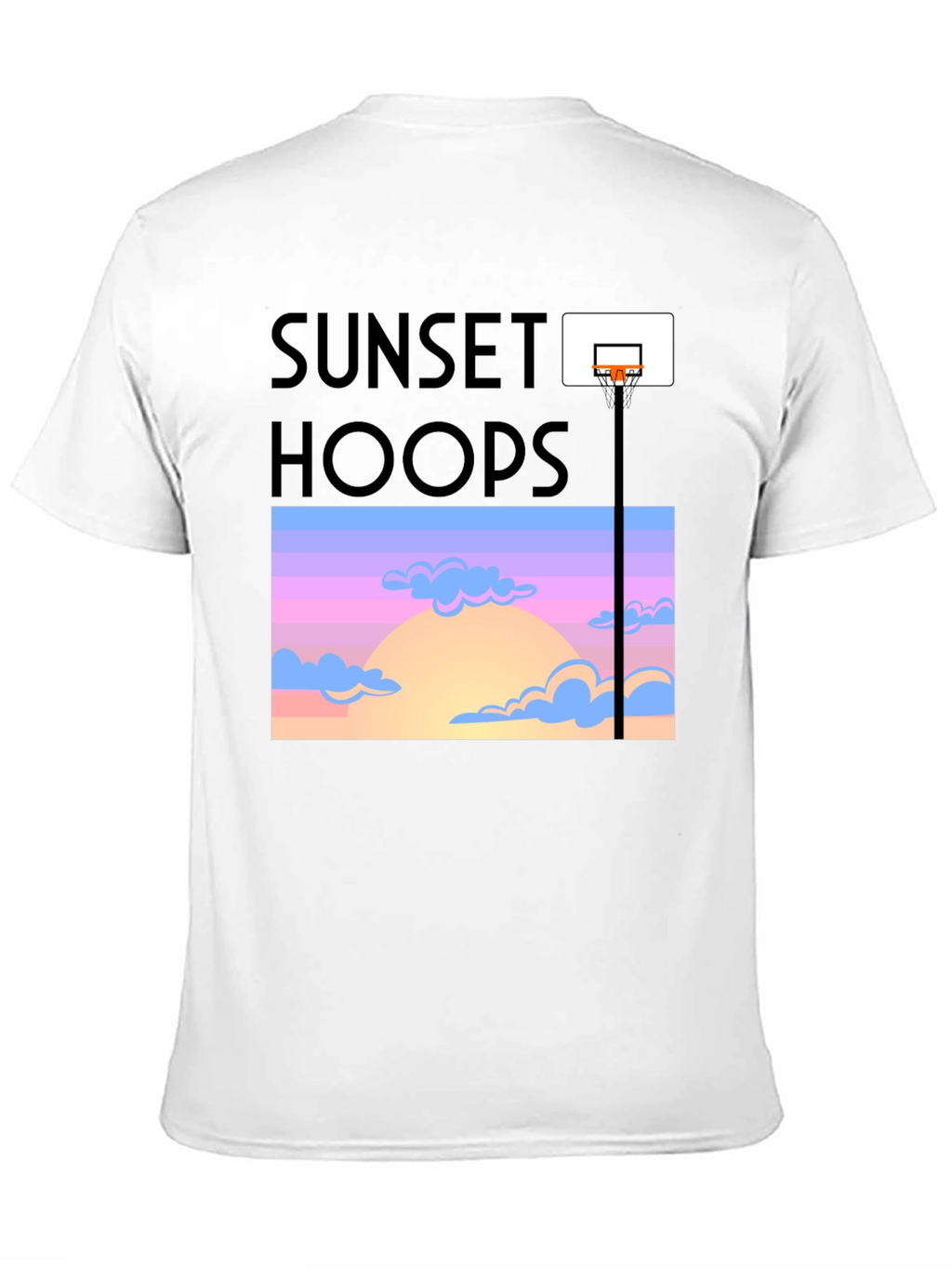 Sunset Hoops Graphic Tee - Trendy Basketball T-Shirt