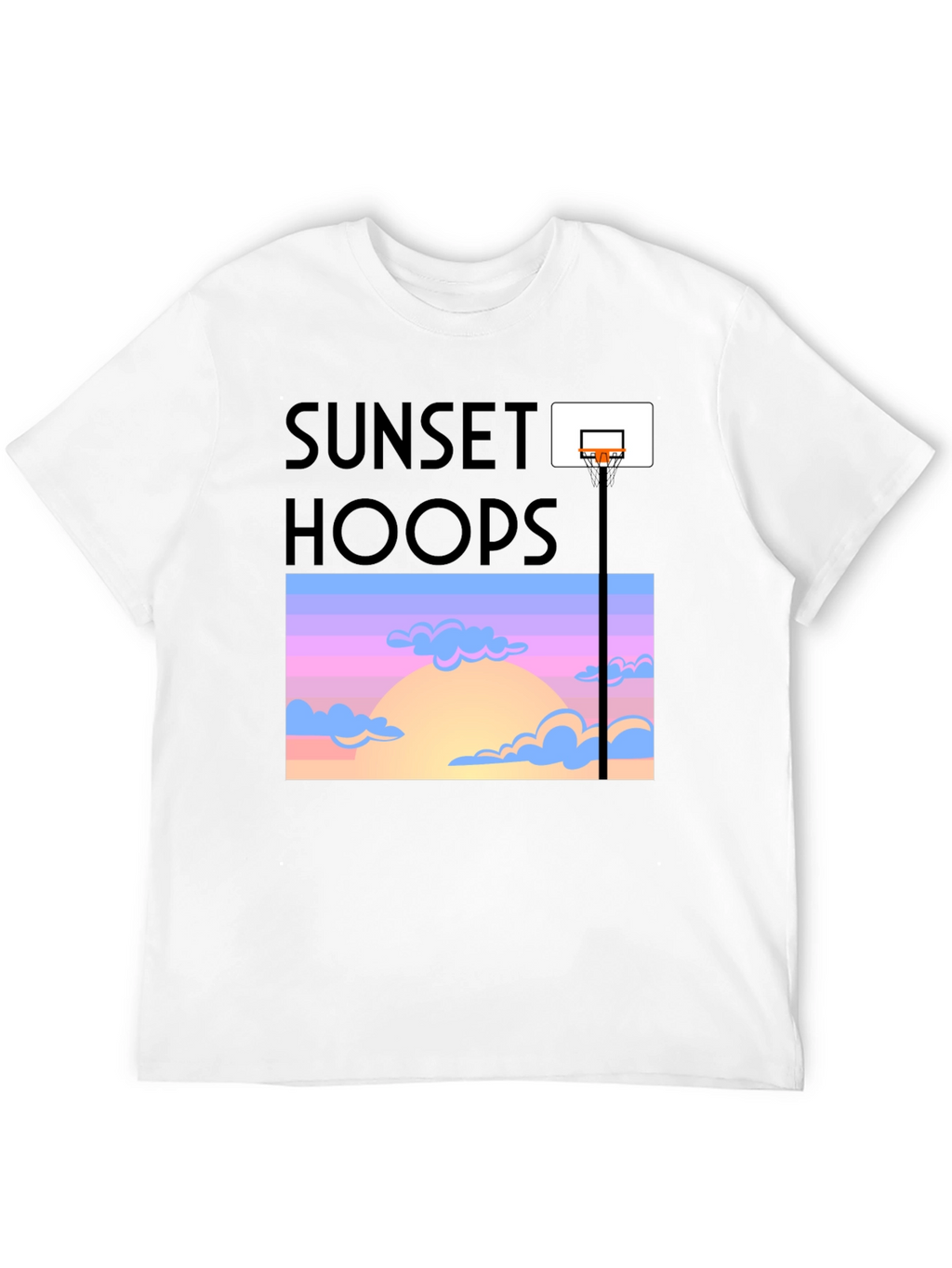 Sunset Hoops Graphic Tee - Trendy Basketball T-Shirt