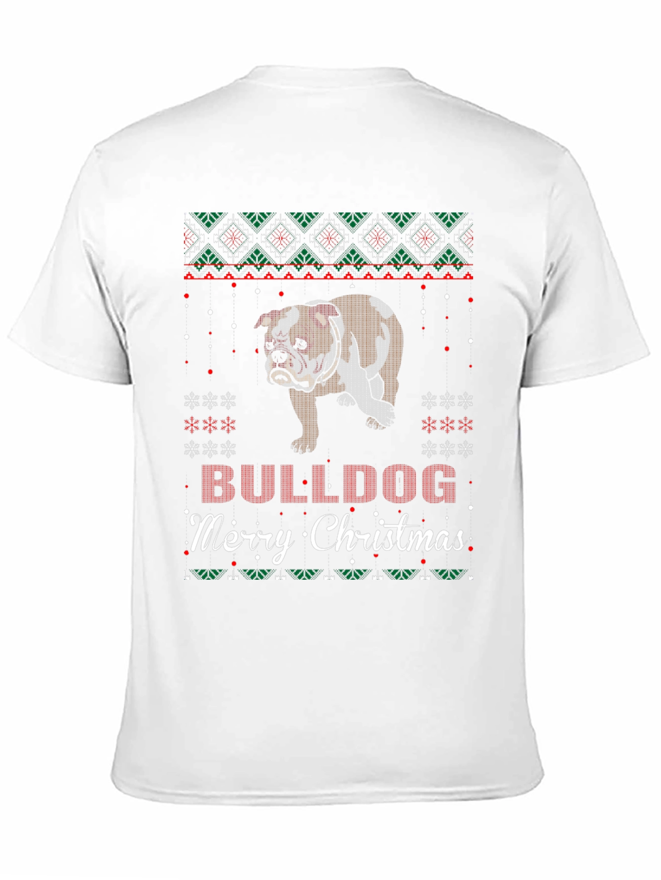 Bulldog Merry Christmas Ugly Sweater T-Shirt