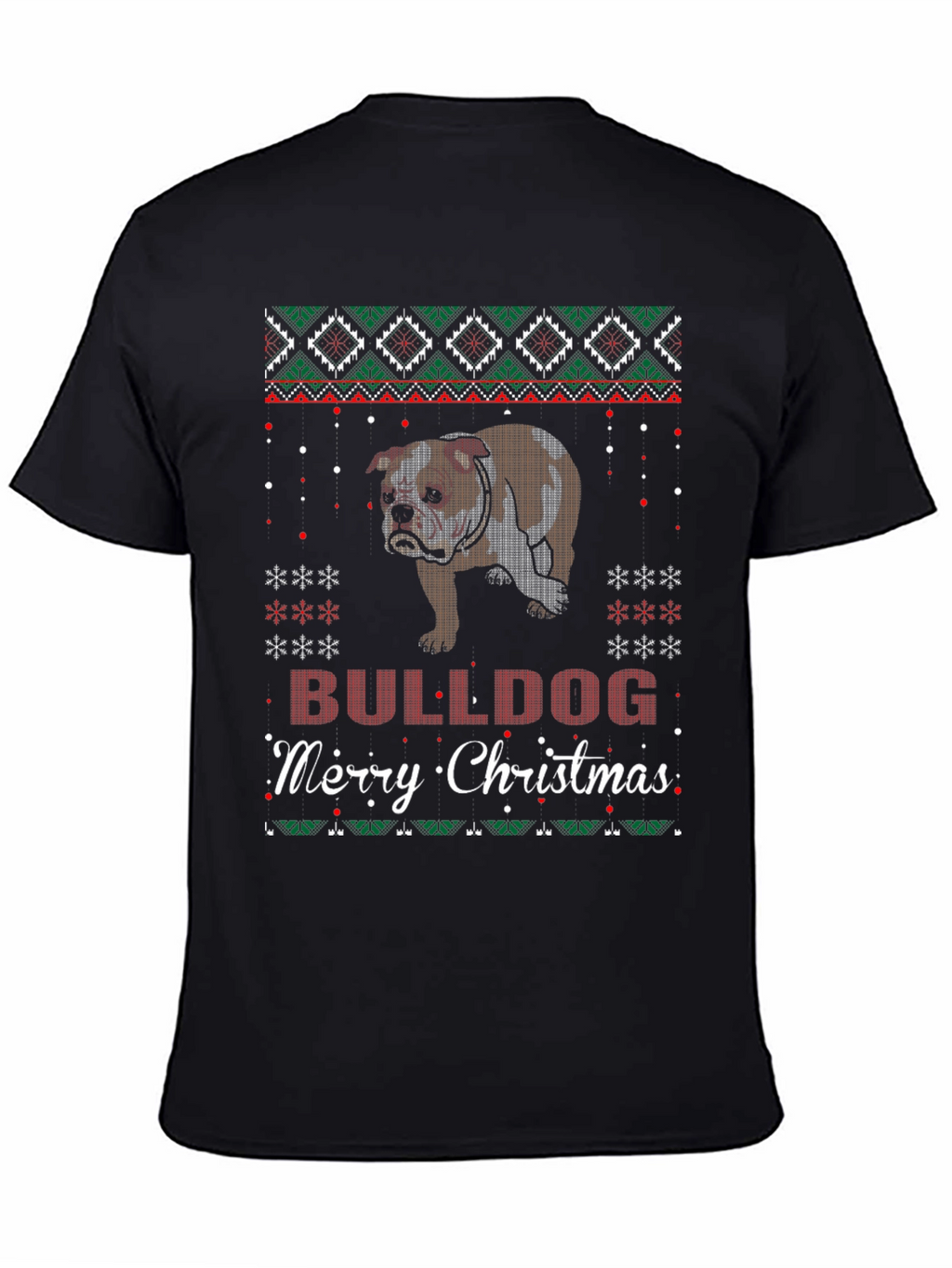 Bulldog Merry Christmas Ugly Sweater T-Shirt