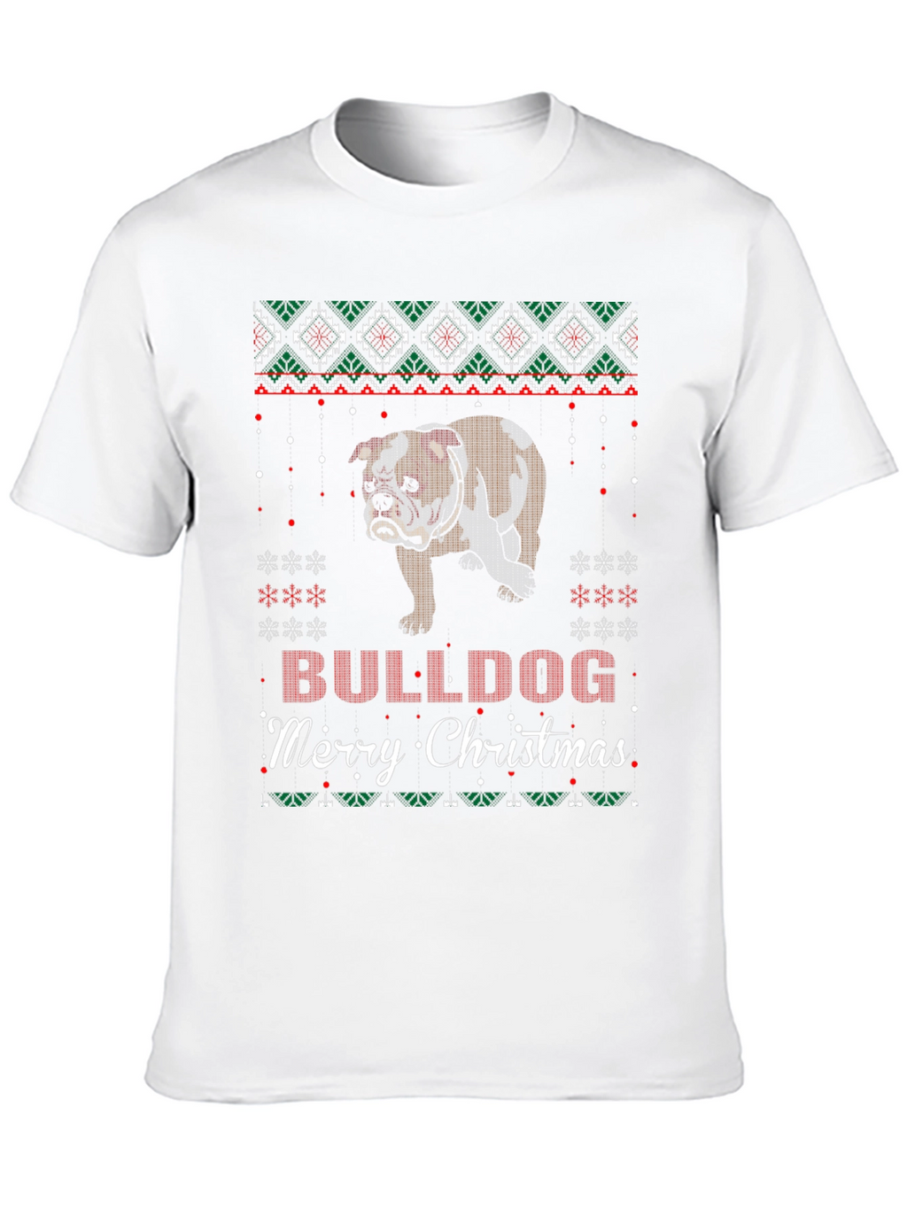 Bulldog Merry Christmas Ugly Sweater T-Shirt