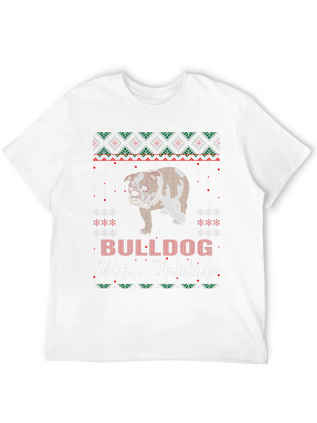 Bulldog Merry Christmas Ugly Sweater T-Shirt