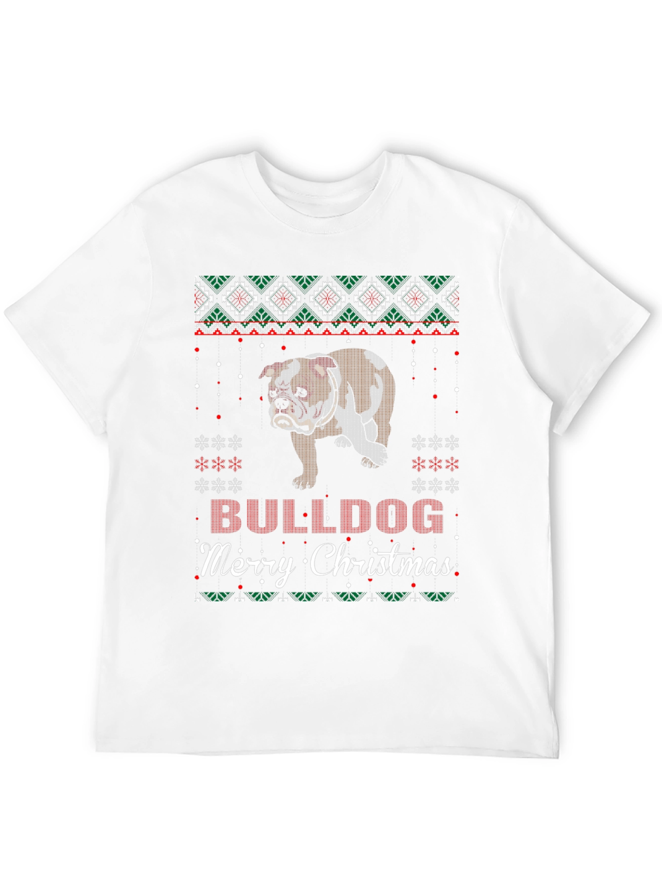Bulldog Merry Christmas Ugly Sweater T-Shirt