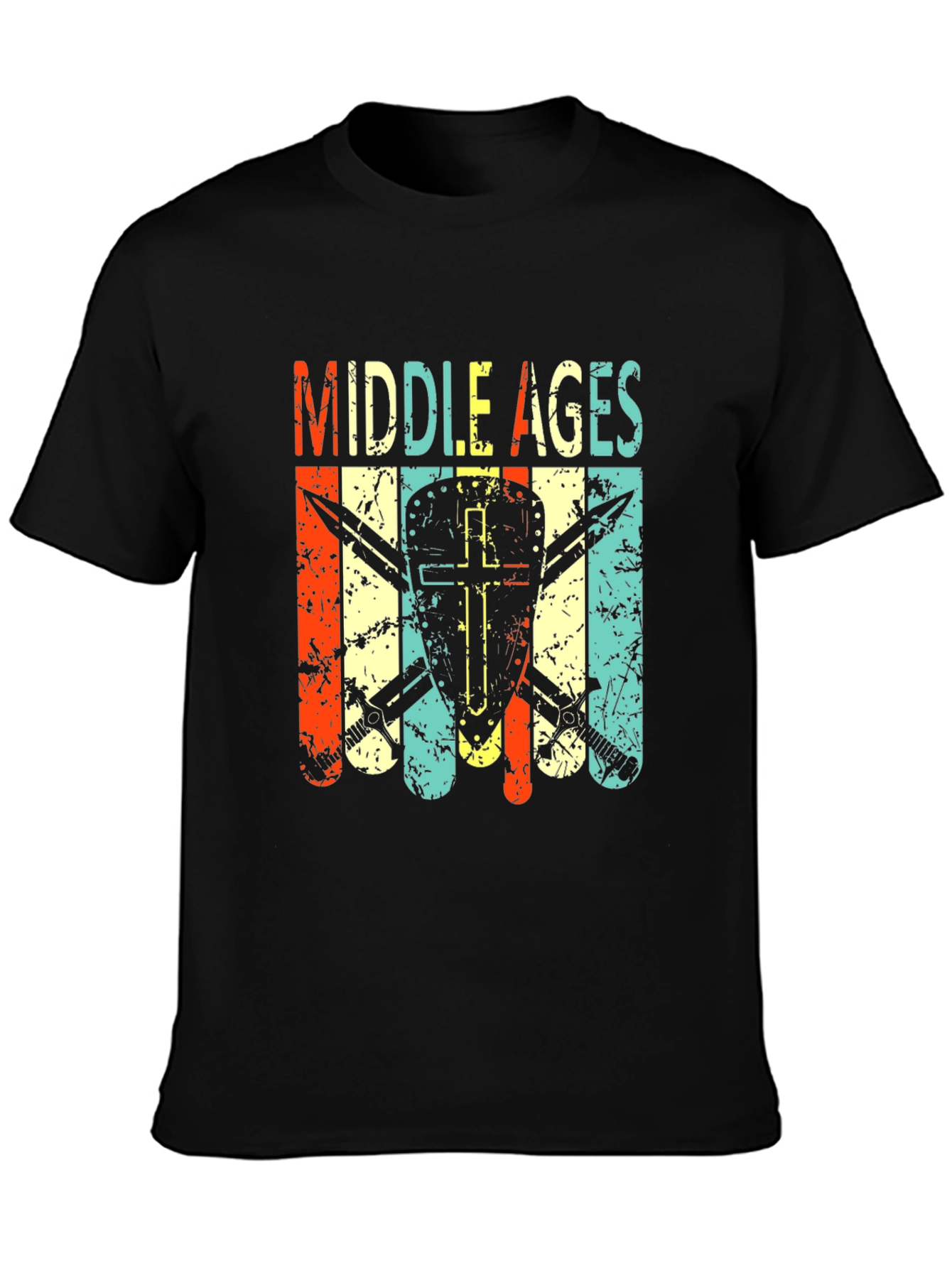 Middle Ages Shield & Swords Graphic T-Shirt