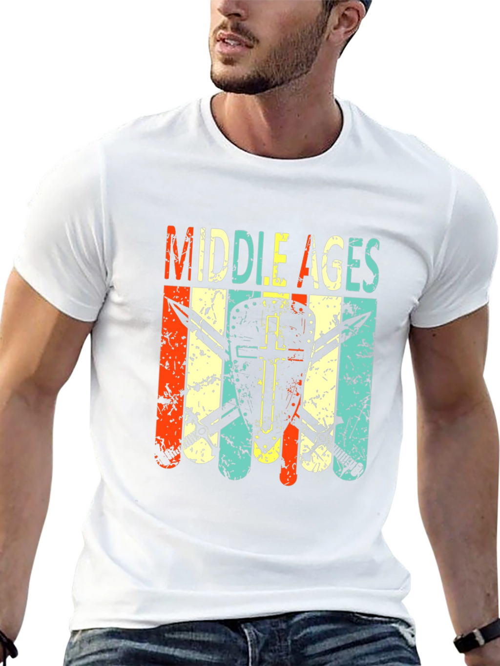 Middle Ages Shield & Swords Graphic T-Shirt