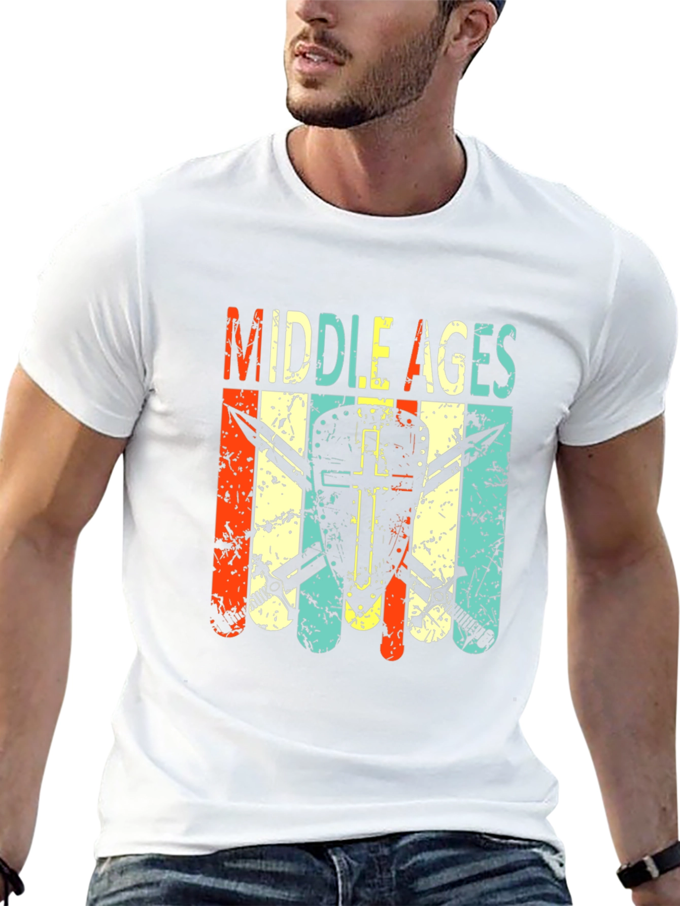 Middle Ages Shield & Swords Graphic T-Shirt