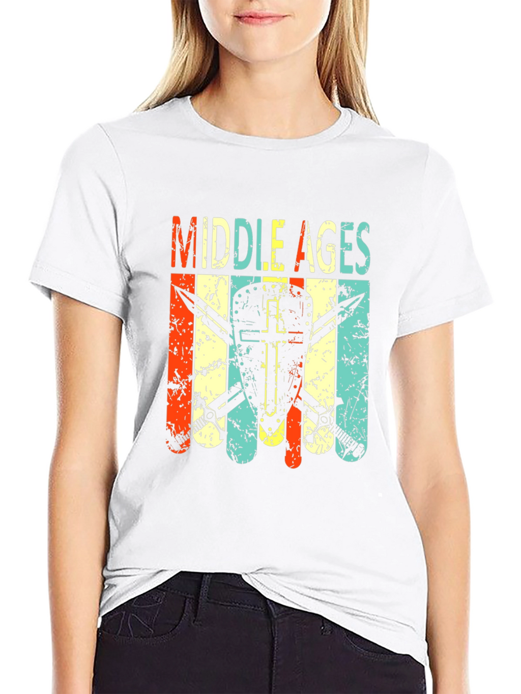 Middle Ages Shield & Swords Graphic T-Shirt