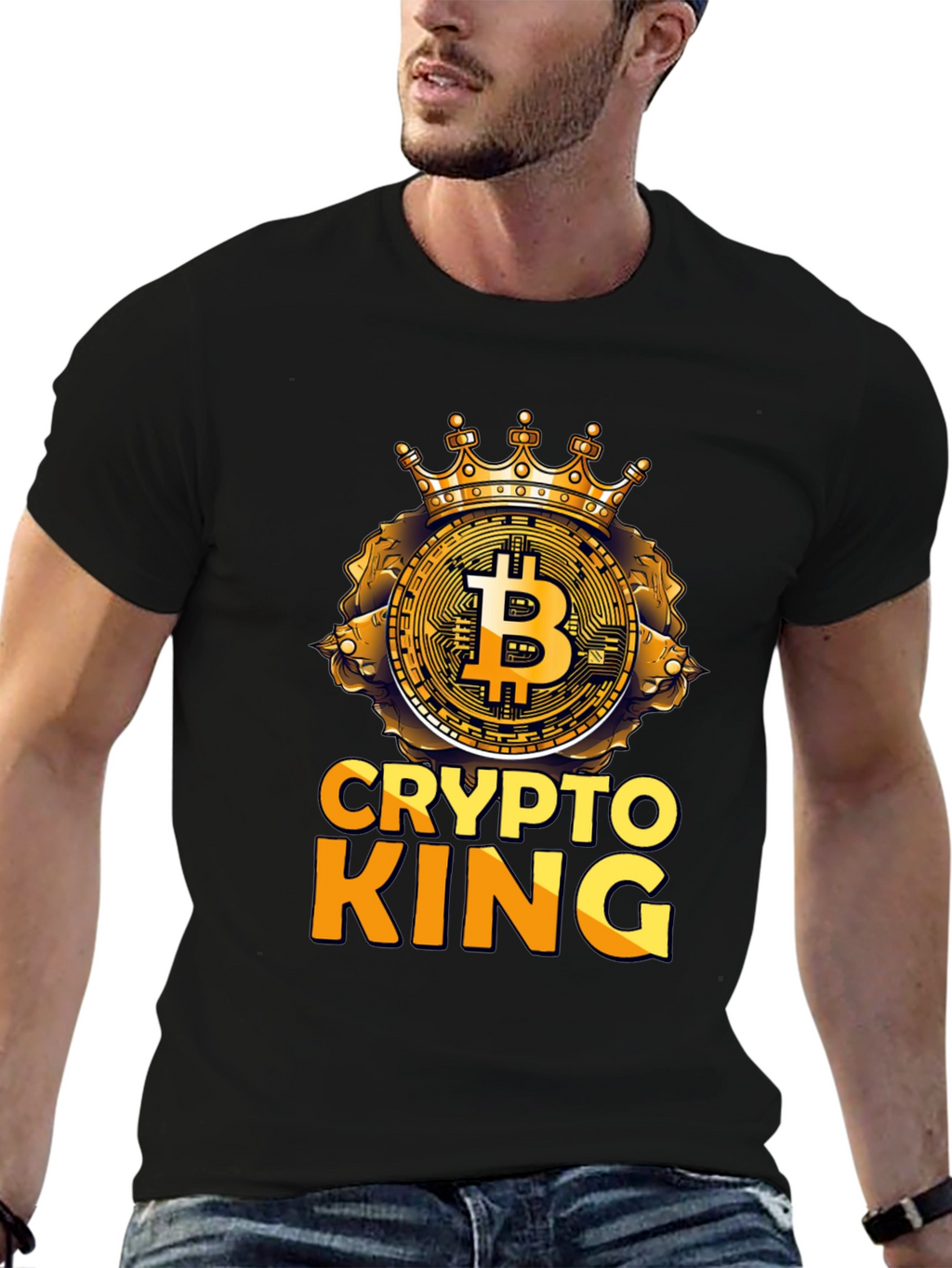 Crypto King Bitcoin T-Shirt - Black