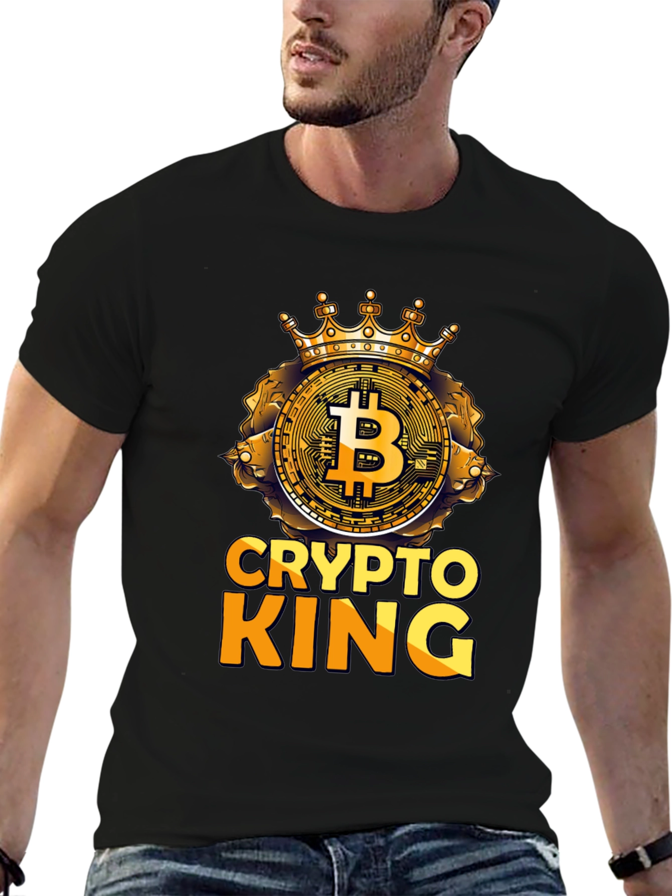 Crypto King Bitcoin T-Shirt - Black