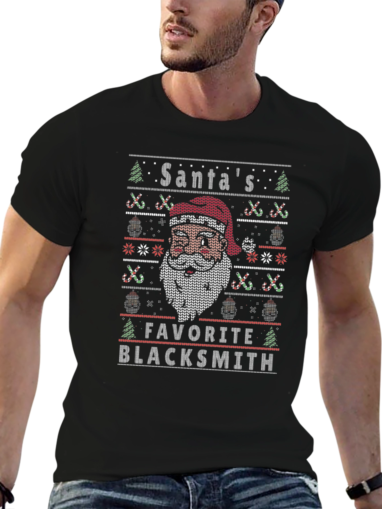 Santas Favorite Blacksmith Ugly Christmas Sweater T-Shirt