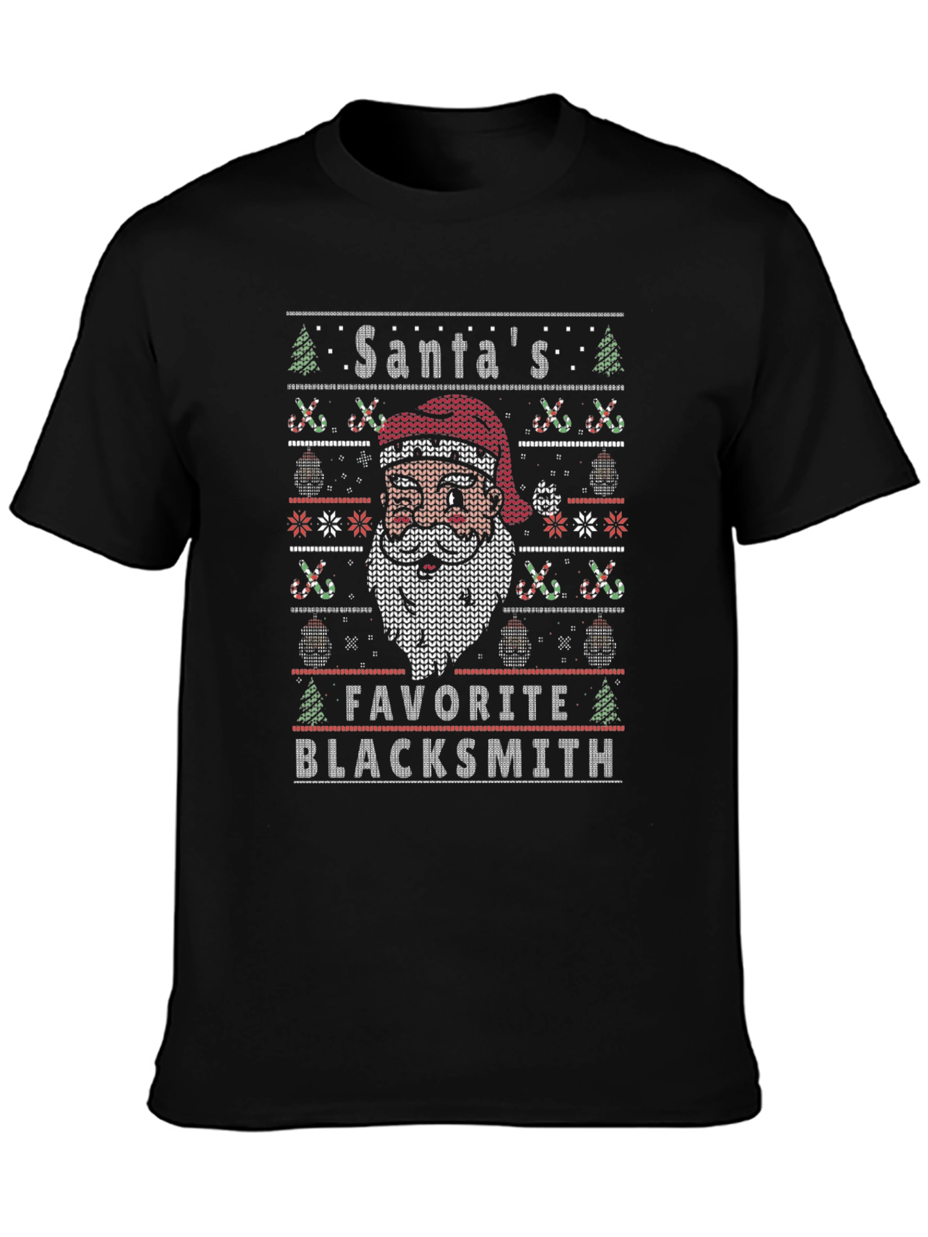 Santas Favorite Blacksmith Ugly Christmas Sweater T-Shirt