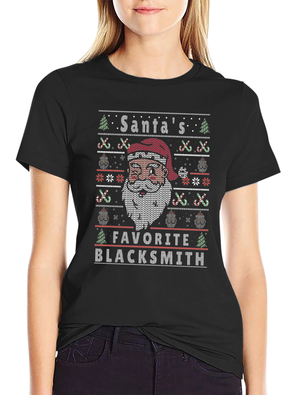Santas Favorite Blacksmith Ugly Christmas Sweater T-Shirt