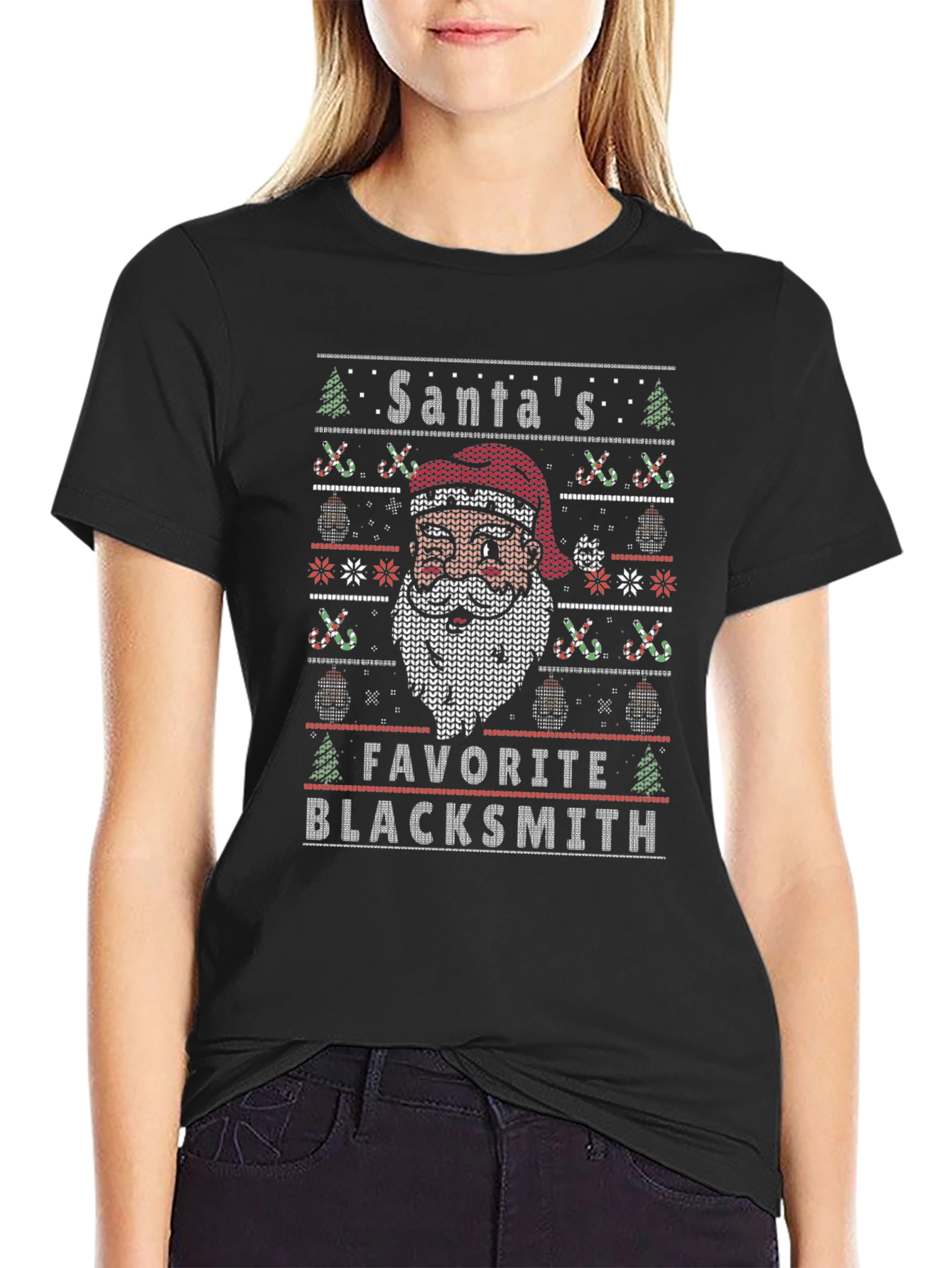 Santas Favorite Blacksmith Ugly Christmas Sweater T-Shirt