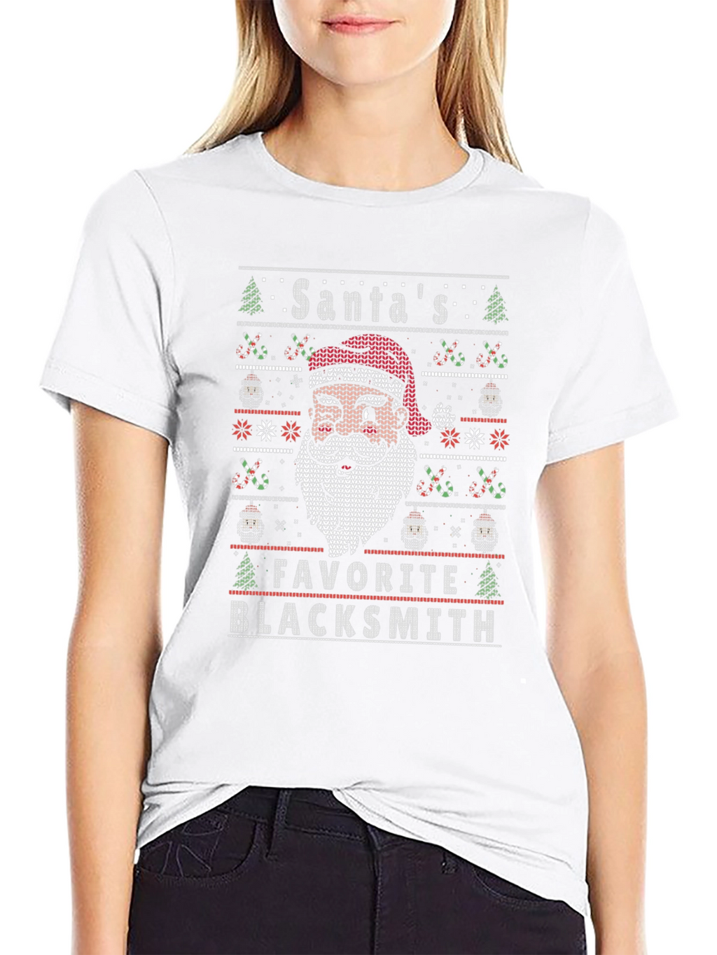 Santas Favorite Blacksmith Ugly Christmas Sweater T-Shirt