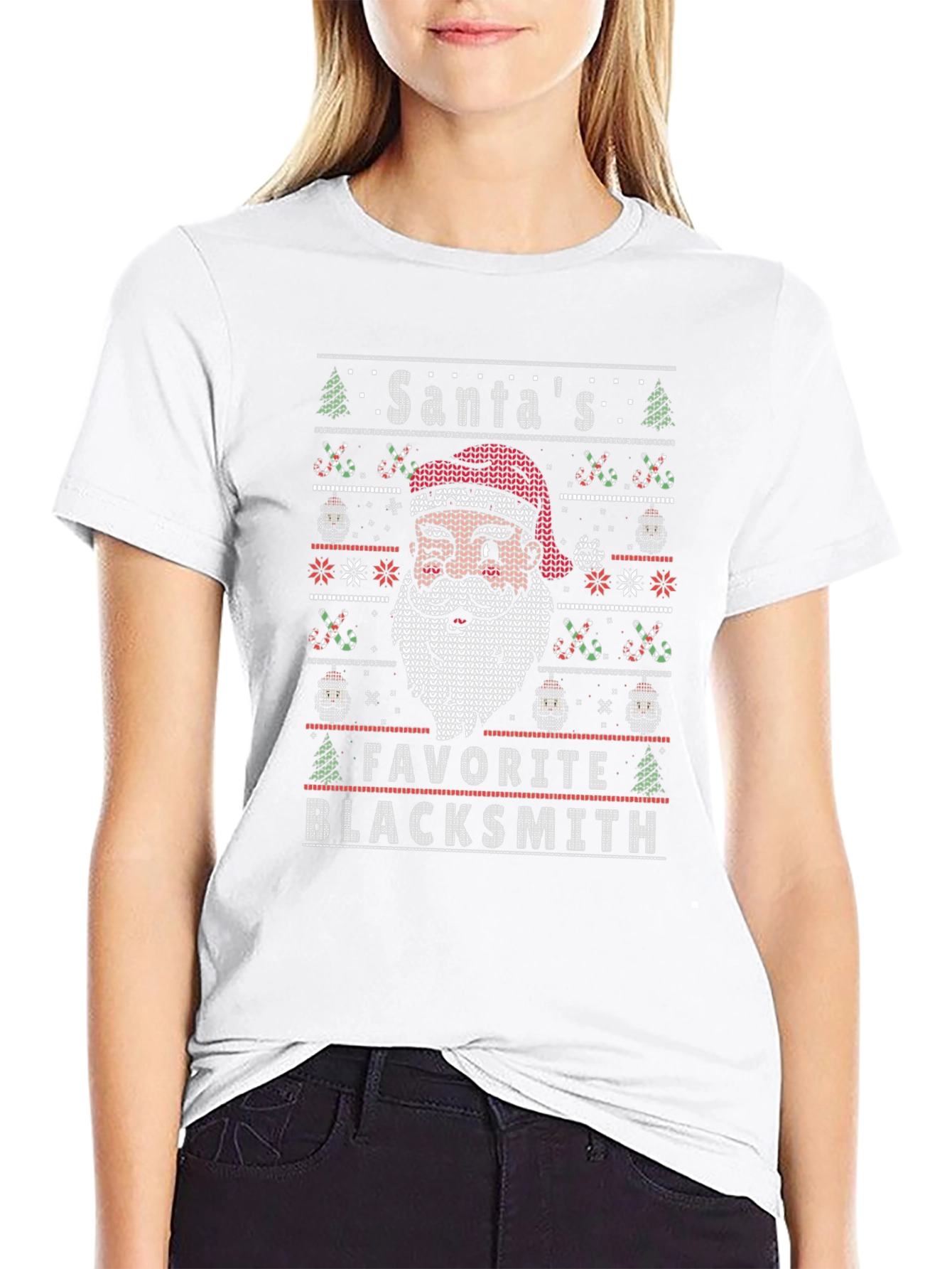 Santas Favorite Blacksmith Ugly Christmas Sweater T-Shirt