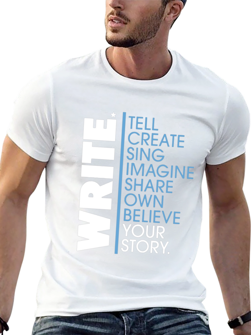 Inspiring Write Your Story Graphic Tee - Black