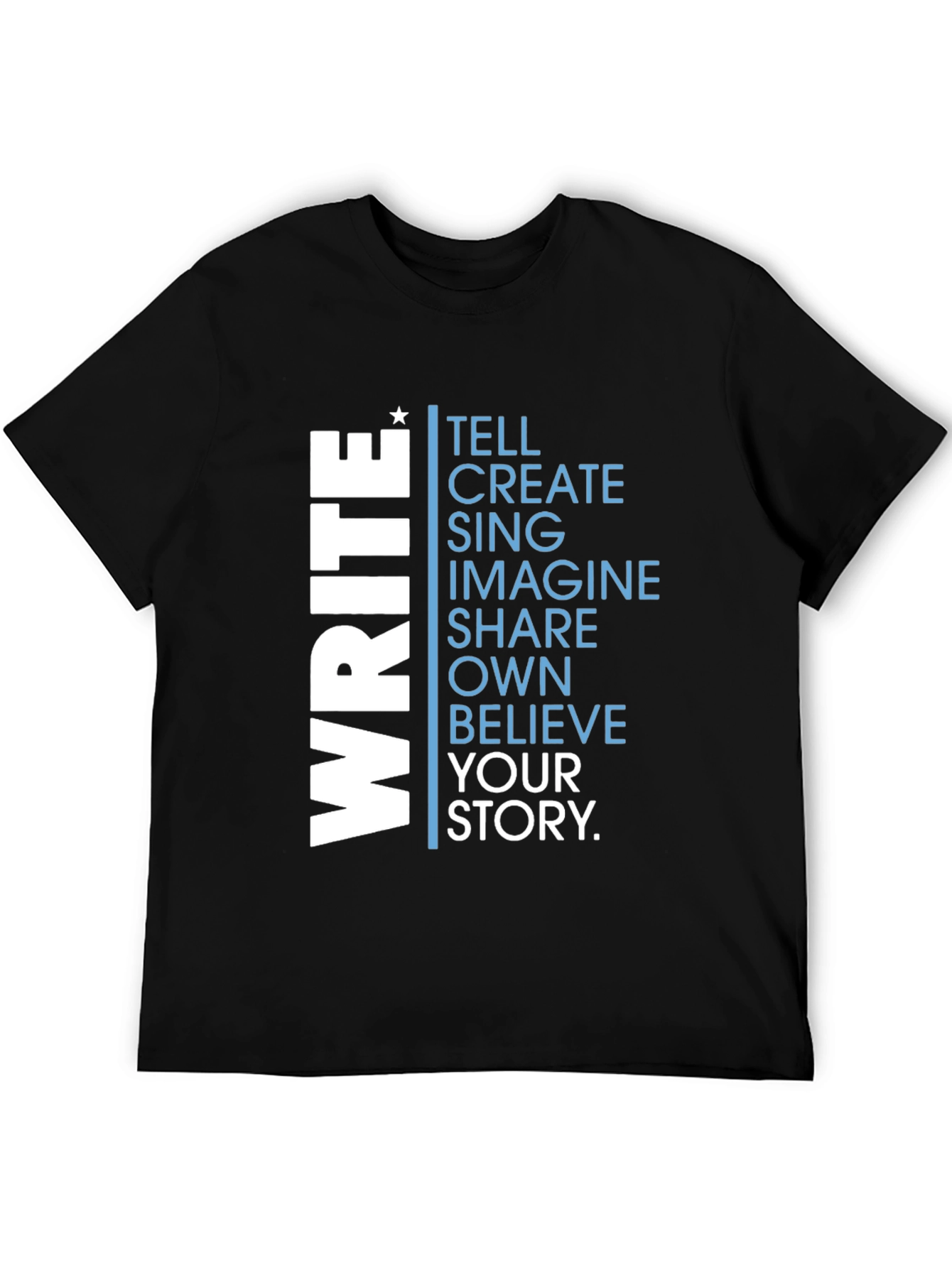 Inspiring Write Your Story Graphic Tee - Black