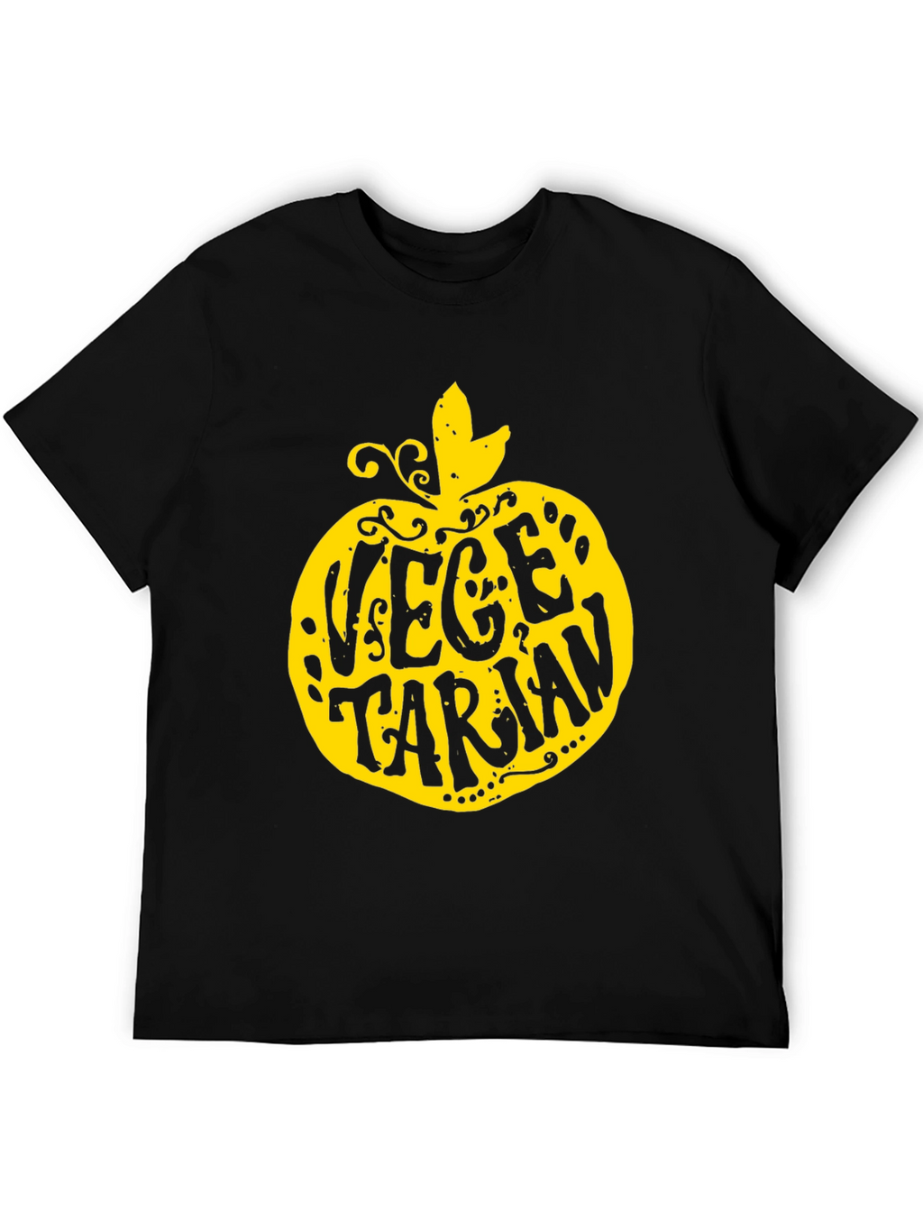 Vegetarian Apple T-Shirt - Black Unique Design
