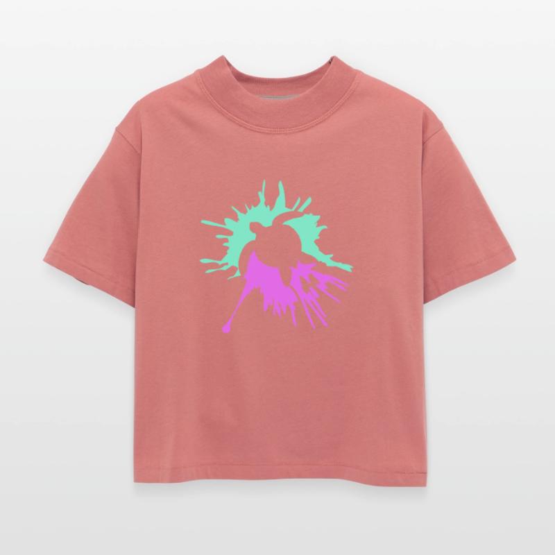 Water turtle color splash drops silhouette cool