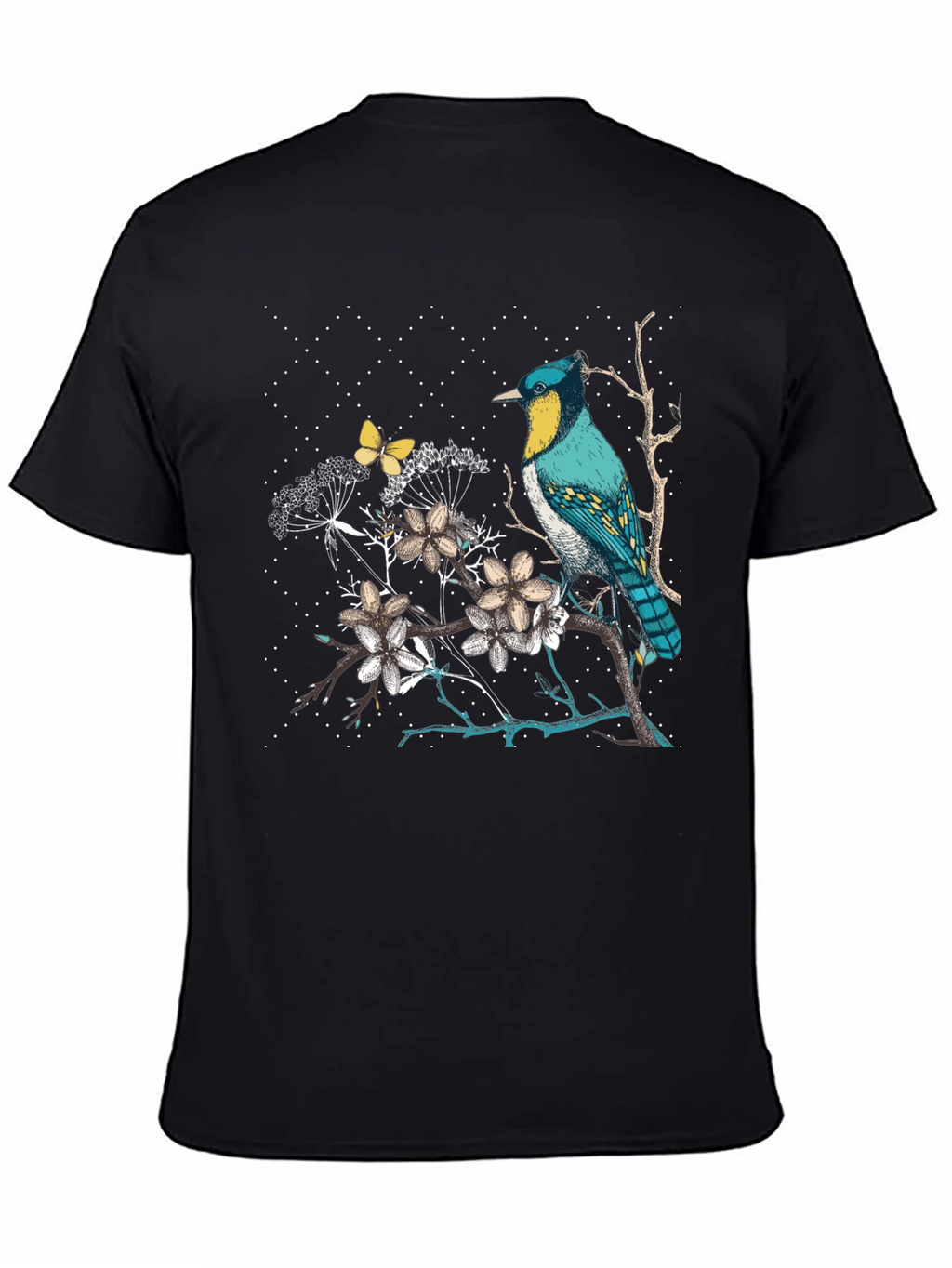 Bird & Butterfly Graphic Tee - Nature Inspired Design