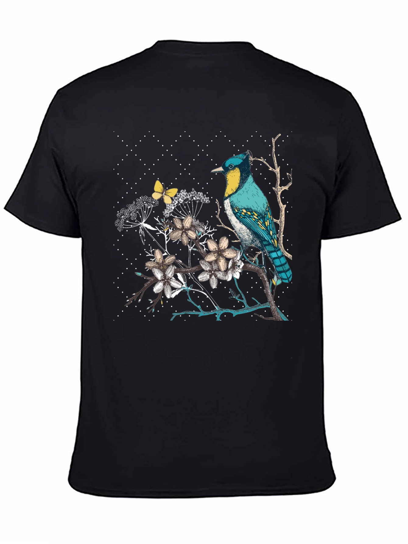 Bird & Butterfly Graphic Tee - Nature Inspired Design
