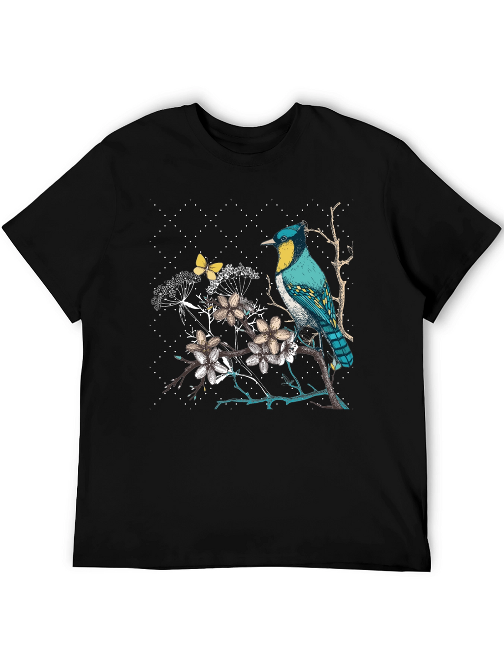 Bird & Butterfly Graphic Tee - Nature Inspired Design