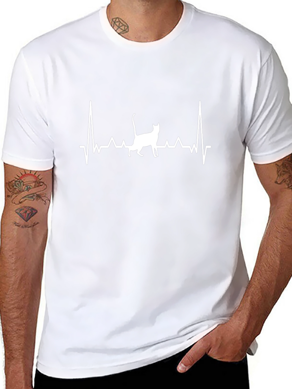 Cat Heartbeat T-Shirt - Purrfect for Cat Lovers!