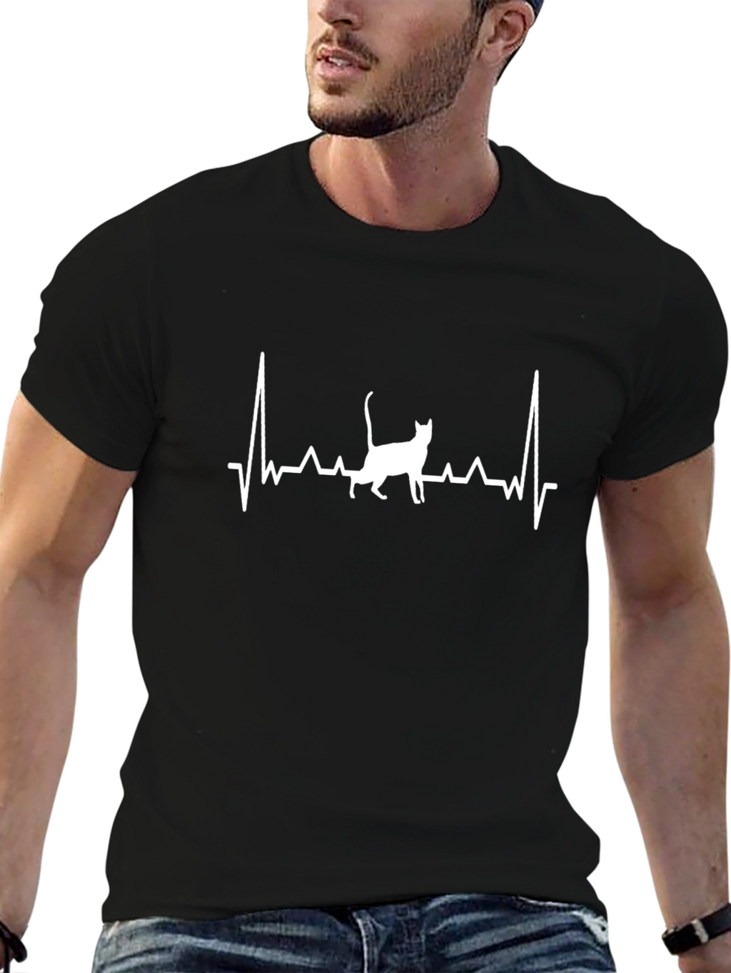 Cat Heartbeat T-Shirt - Purrfect for Cat Lovers!