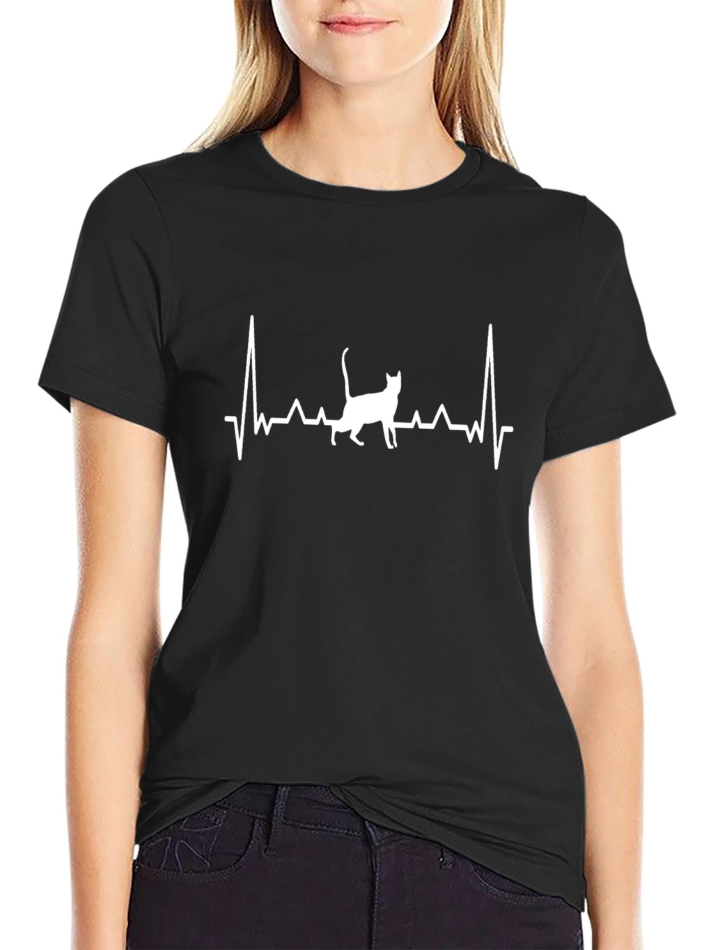 Cat Heartbeat T-Shirt - Purrfect for Cat Lovers!